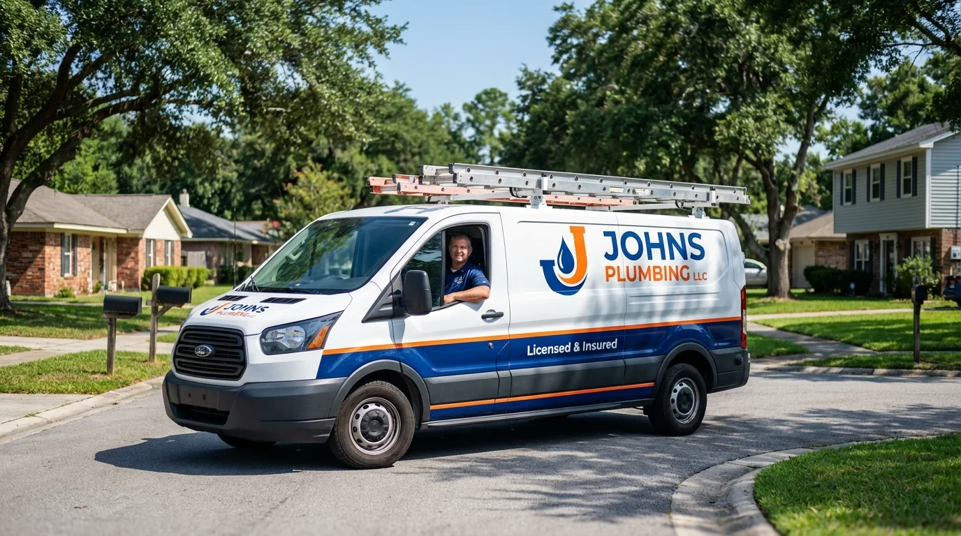 Johns Plumbing LLC service van in Davidsville, PA